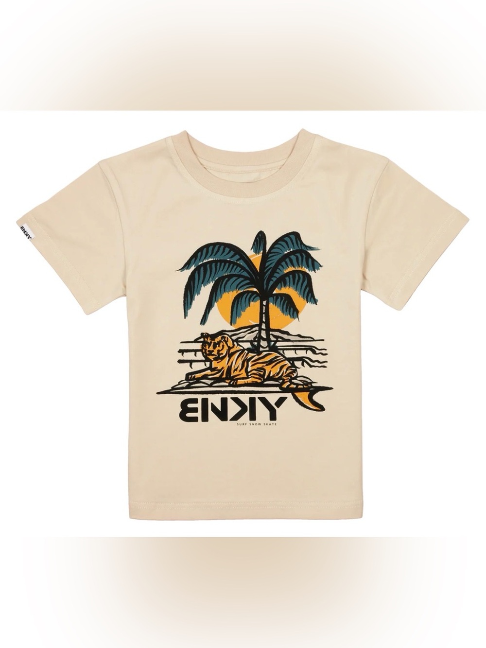 Binky Bro New in Bag Kids Cream Graphic Palm & Tiger Tee 18-24m